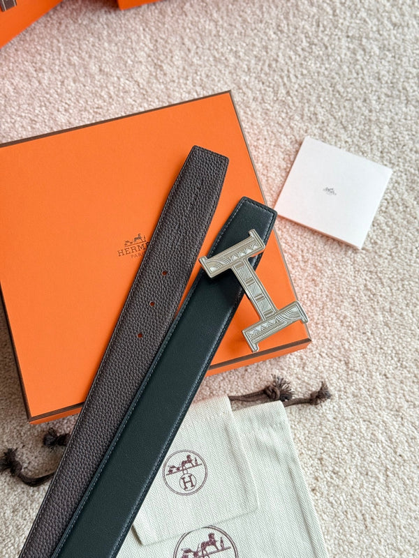 HM Constance Touareg 38mm Belt Black Ebony Leather 188430