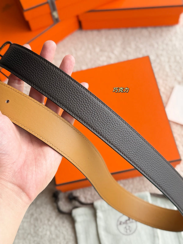 HM 35mm Romain Belt Brown Chocolate Leather 188397