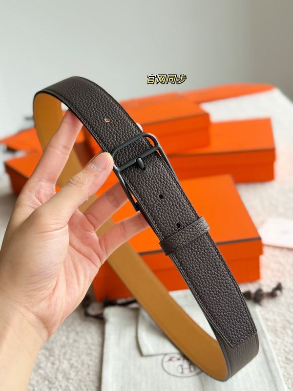 HM 35mm Romain Belt Brown Chocolate Leather 188397
