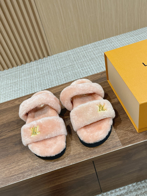 LV Sunset Flat Comfort Mule Rosa Lana