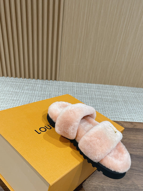LV Sunset Flat Comfort Mule Rosa Lana