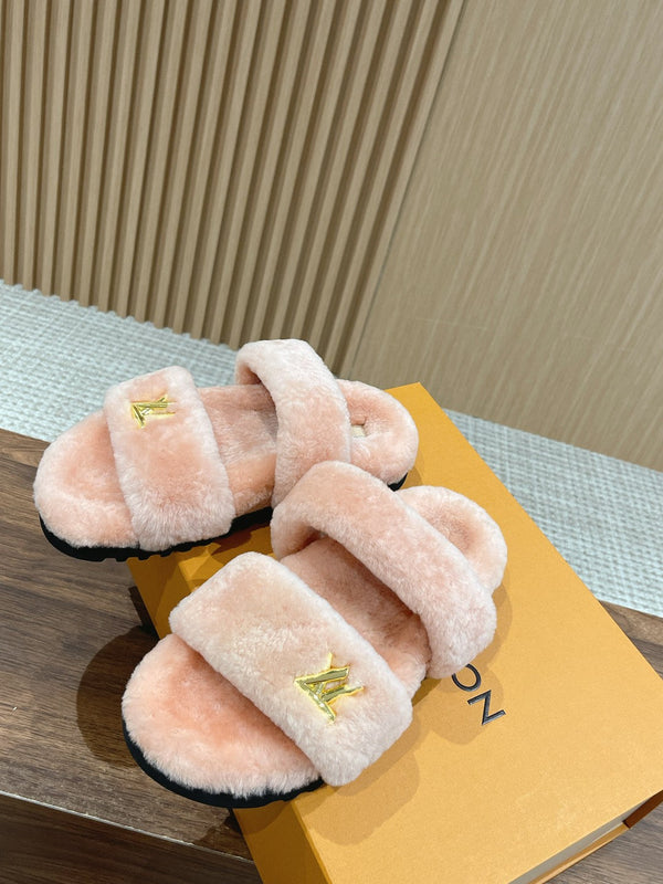 LV Sunset Flat Comfort Mule Rosa Lana