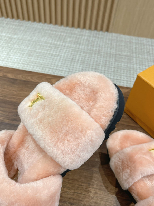 LV Sunset Flat Comfort Mule Rosa Lana