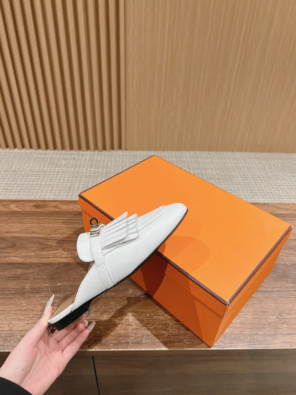 OZ Mule Frange Bianche