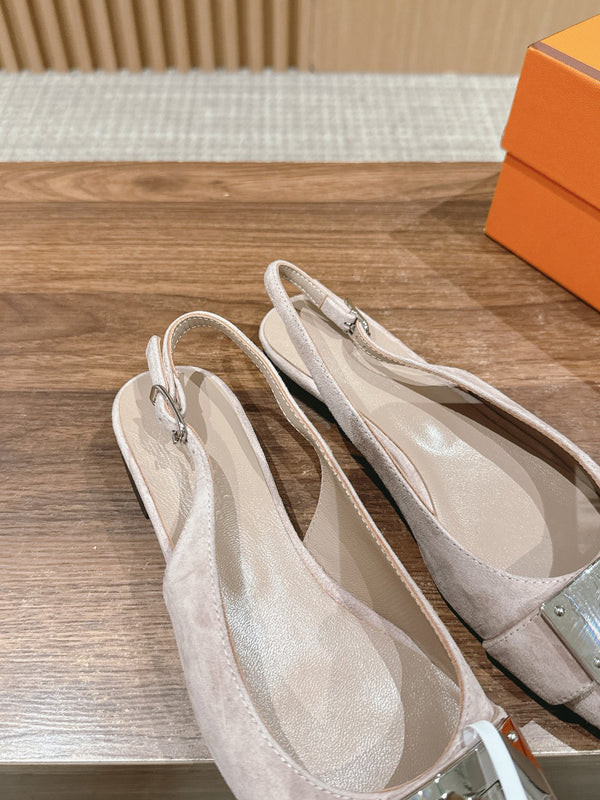 Innocente Slingback Suede Goatskin Rosa chiaro