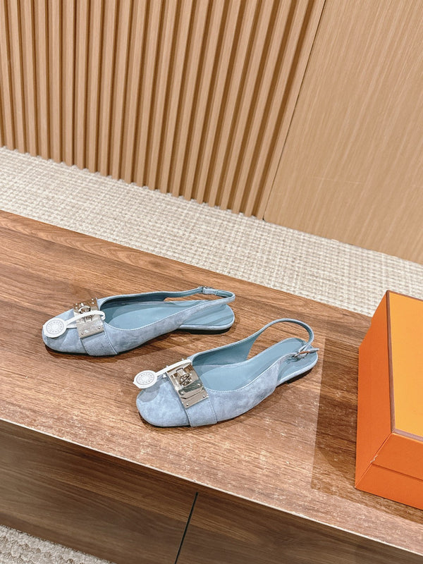 Innocente Slingback Peaceful Blue Suede Goatskin