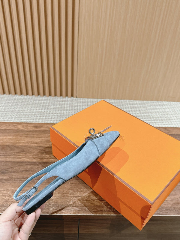 Innocente Slingback Peaceful Blue Suede Goatskin