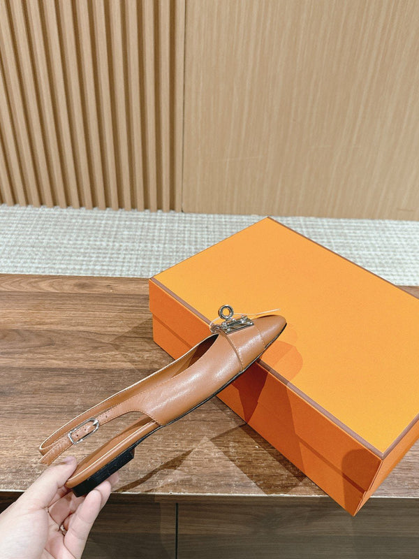 Innocente Slingback Suede Goatskin Brown