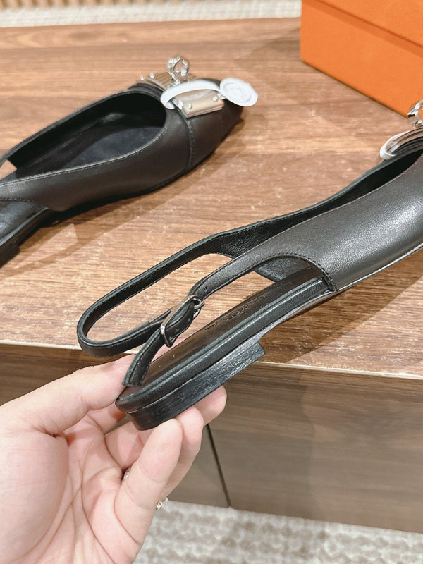 Innocente Slingback Suede Goatskin Nero