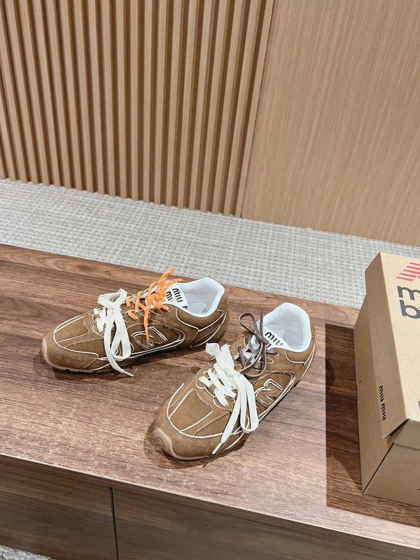 Miu Balance 530 SL Sneakers Dark Brown Suede