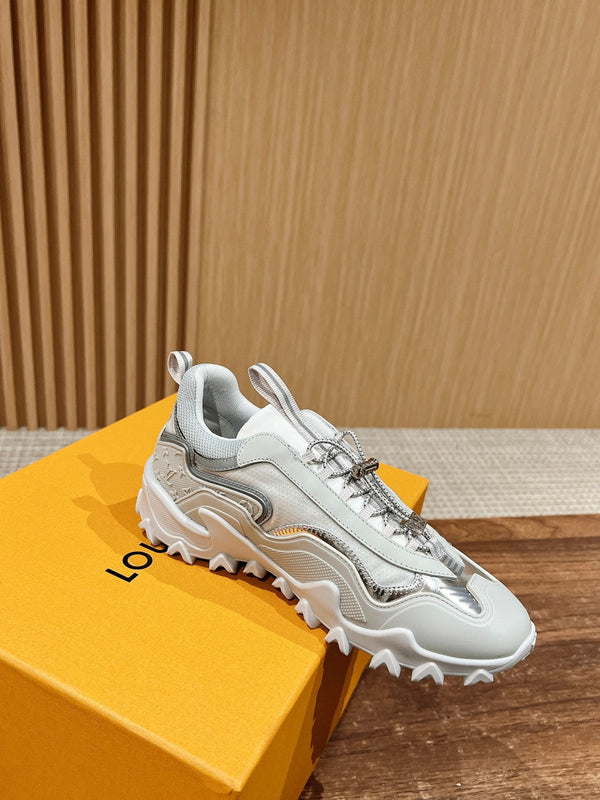 LV Rush Sneaker Bianco Mix Argento Pelle di Vacchetta