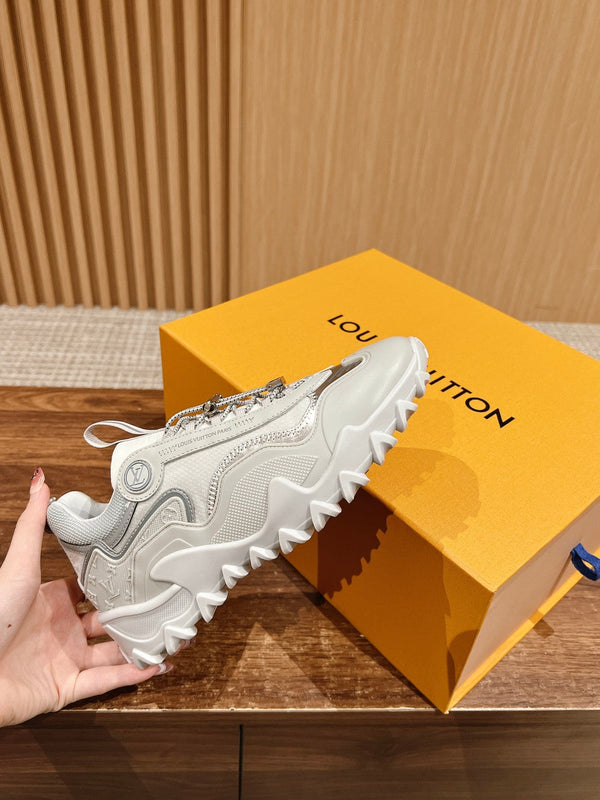 LV Rush Sneaker Bianco Mix Argento Pelle di Vacchetta