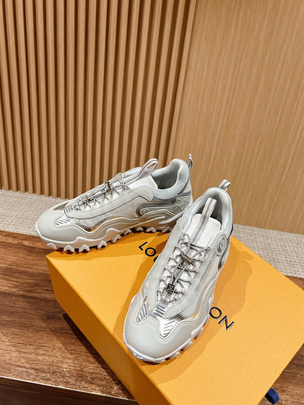 LV Rush Sneaker Bianco Mix Argento Pelle di Vacchetta