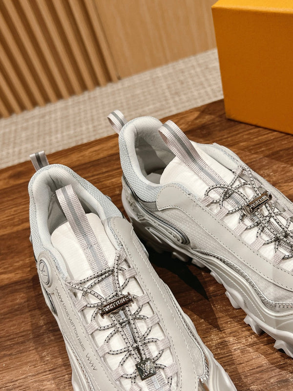 LV Rush Sneaker Bianco Mix Argento Pelle di Vacchetta