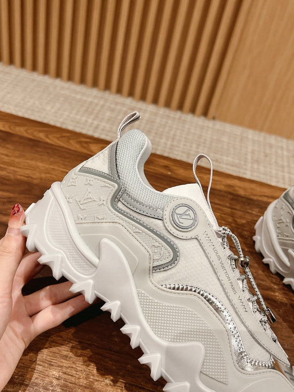 LV Rush Sneaker Bianco Mix Argento Pelle di Vacchetta