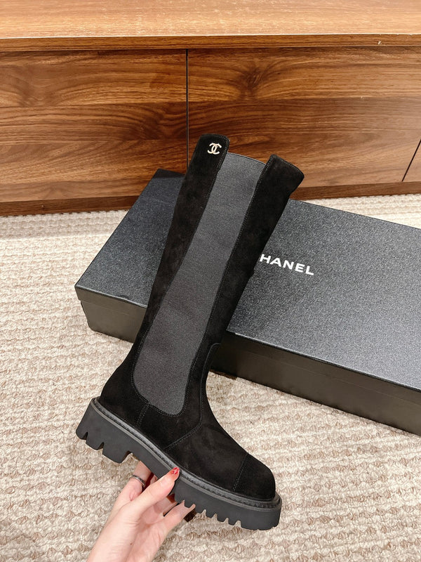 CC Chelsea High Boots Black Suede 937070