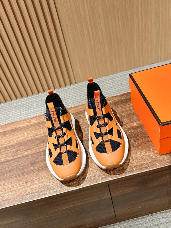 Sneaker HM Katana Arancione Nero Pelle di vitello 317595