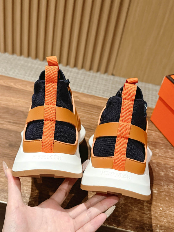 Sneaker HM Katana Arancione Nero Pelle di vitello 317595