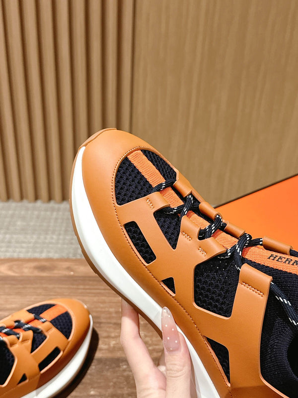 Sneaker HM Katana Arancione Nero Pelle di vitello 317595