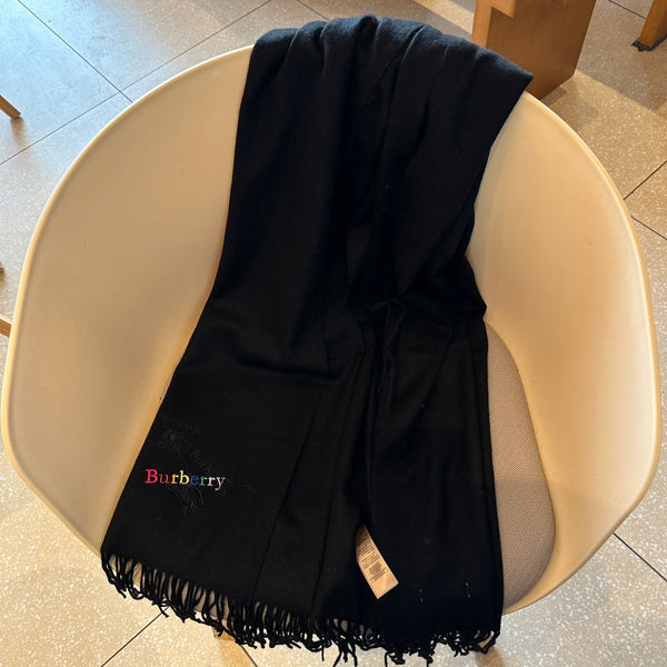 CLASSIC SCARF 200 CM IN BLACK CASHMERE 402267