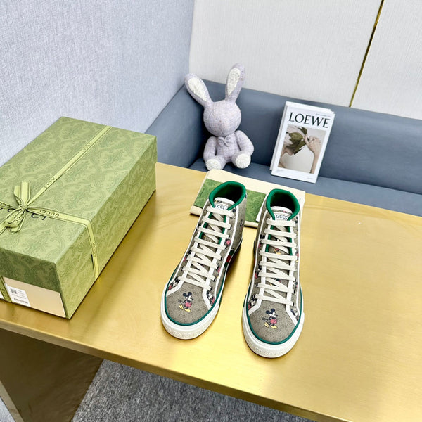 GG TENNIS 1977 SNEAKERS ALTE IN TELA TORTILLA CON MOTIVO DI TOPOLINO