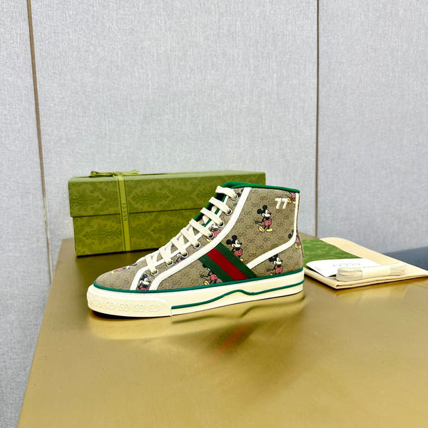 GG TENNIS 1977 SNEAKERS ALTE IN TELA TORTILLA CON MOTIVO DI TOPOLINO