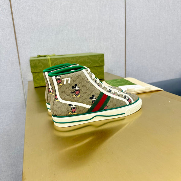 GG TENNIS 1977 SNEAKERS ALTE IN TELA TORTILLA CON MOTIVO DI TOPOLINO