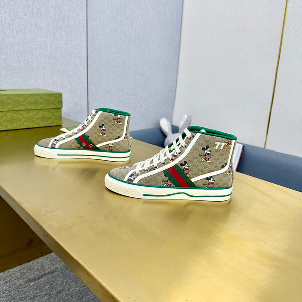 GG TENNIS 1977 SNEAKERS ALTE IN TELA TORTILLA CON MOTIVO DI TOPOLINO