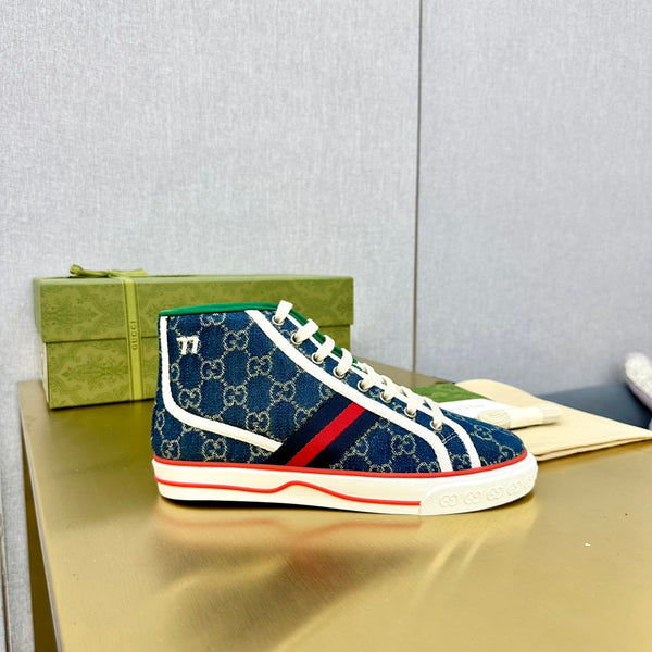 GG TENNIS 1977 HIGH-TOP TRAINER IN TELA INDIGO