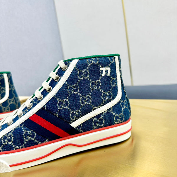 GG TENNIS 1977 HIGH-TOP TRAINER IN TELA INDIGO