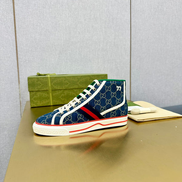 GG TENNIS 1977 HIGH-TOP TRAINER IN TELA INDIGO