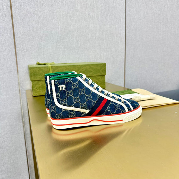 GG TENNIS 1977 HIGH-TOP TRAINER IN TELA INDIGO