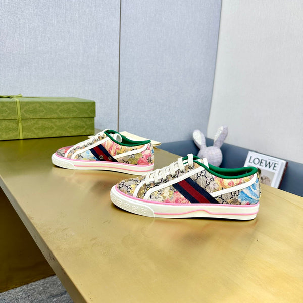 GG TENNIS 1977 TRAINER IN TELA CON MOTIVO A FIORI