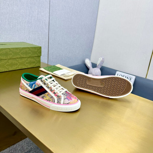 GG TENNIS 1977 TRAINER IN TELA CON MOTIVO A FIORI