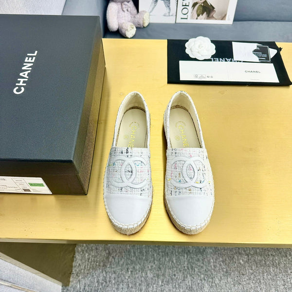 espadrilles white fabric calfskin