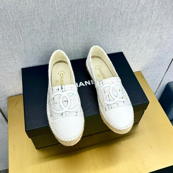 espadrilles white fabric calfskin