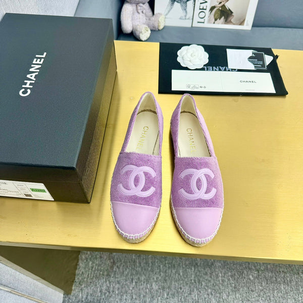 espadrilles purple fabric lilac calfskin