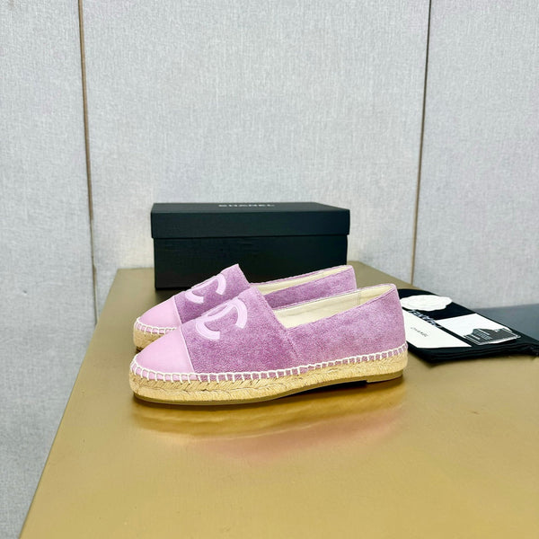 espadrilles purple fabric lilac calfskin