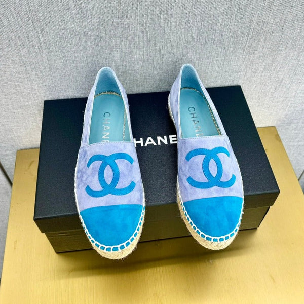 espadrilles purple blue and azure blue suede