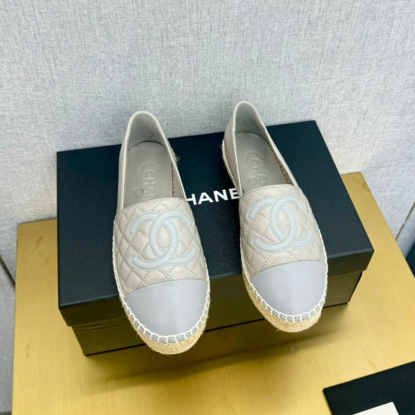 espadrilles smoke and silver gray calfskin