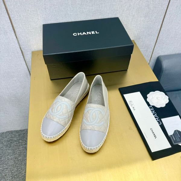 espadrilles smoke and silver gray calfskin