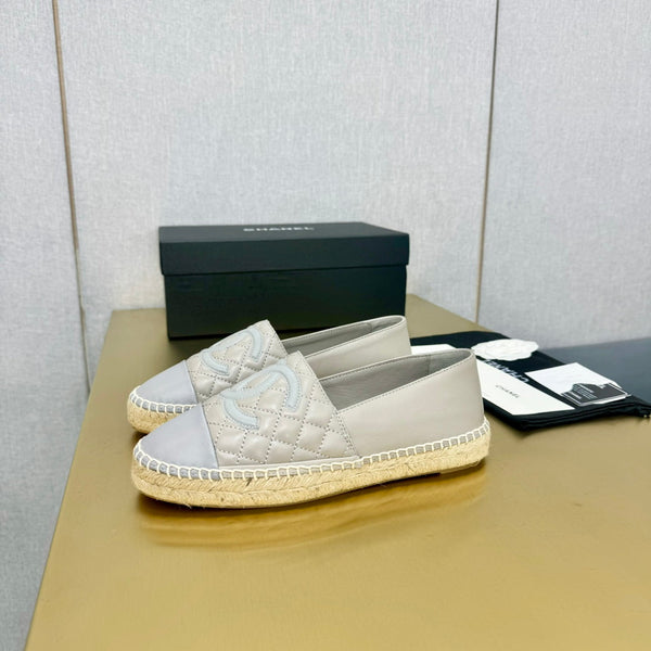 espadrilles smoke and silver gray calfskin