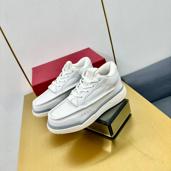 Mid-top Runboot Split Leather Sneaker 30mm White Calfskin 994557