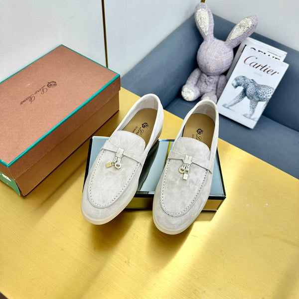 LP Summer Charms Walk Loafers White Suede  994496