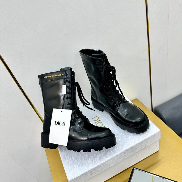 CD D-Unit Ankle Boot 40mm In Plain Black Calfskin 111776