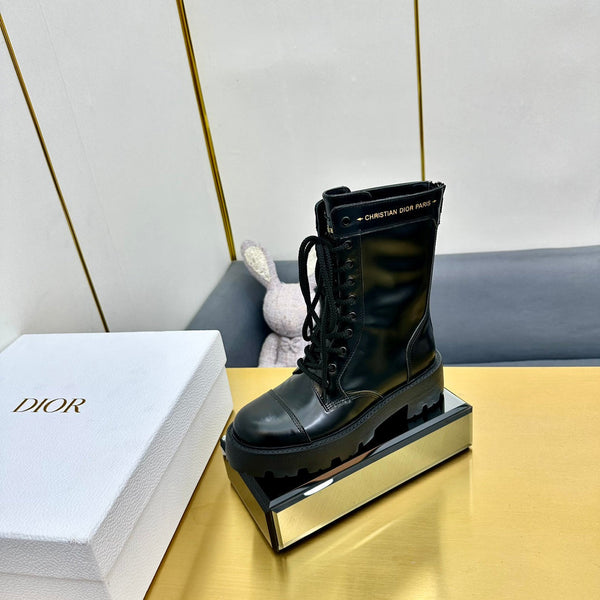 CD D-Unit Ankle Boot 40mm In Plain Black Calfskin 111776