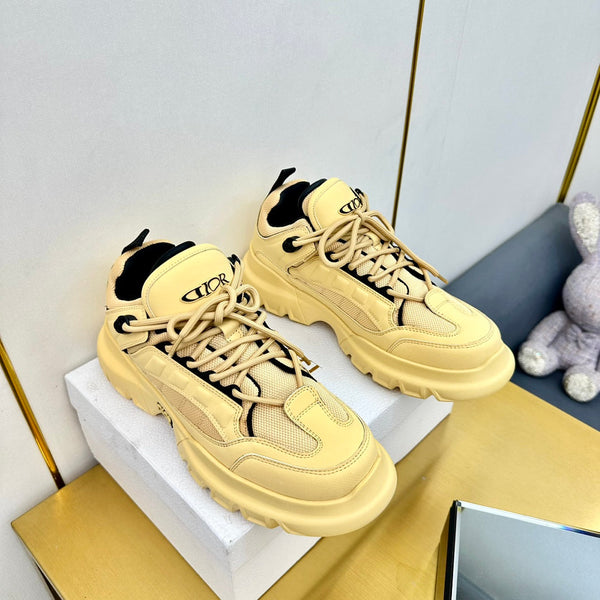 CD Sneaker 50mm In Light Yellow Cowhide And Mesh Fabric 111471