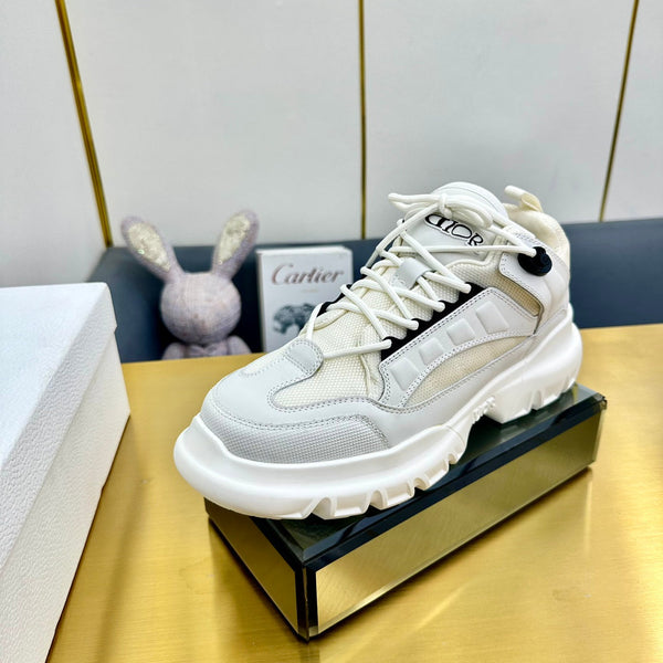 CD Sneaker 50mm In White Mix Azureish White Cowhide And Mesh Fabric 111473