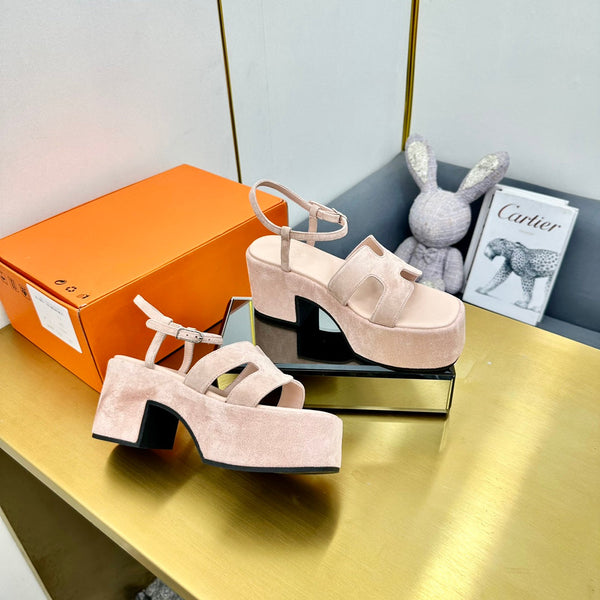 HM Platform Slingback Pink Suede 370761