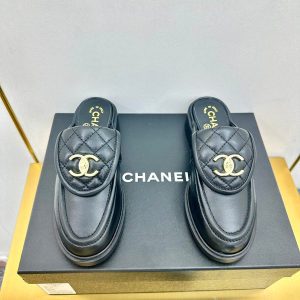 CC Loafers Mule Black Sheepskin 238488